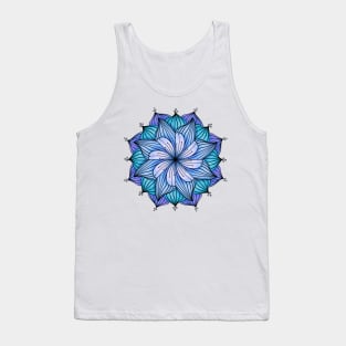 Bluesy Floral Mandala Tank Top